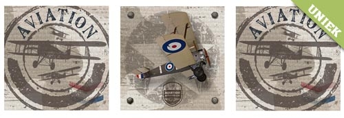 Muursticker set vliegtuig minderkamer